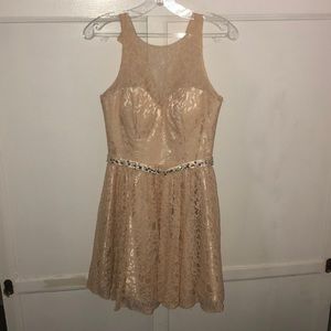 Beige quinceañera dama dress